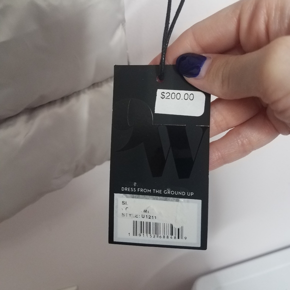 NWT Nine West hooded puffer coat gray Small - Picture 6 of 16